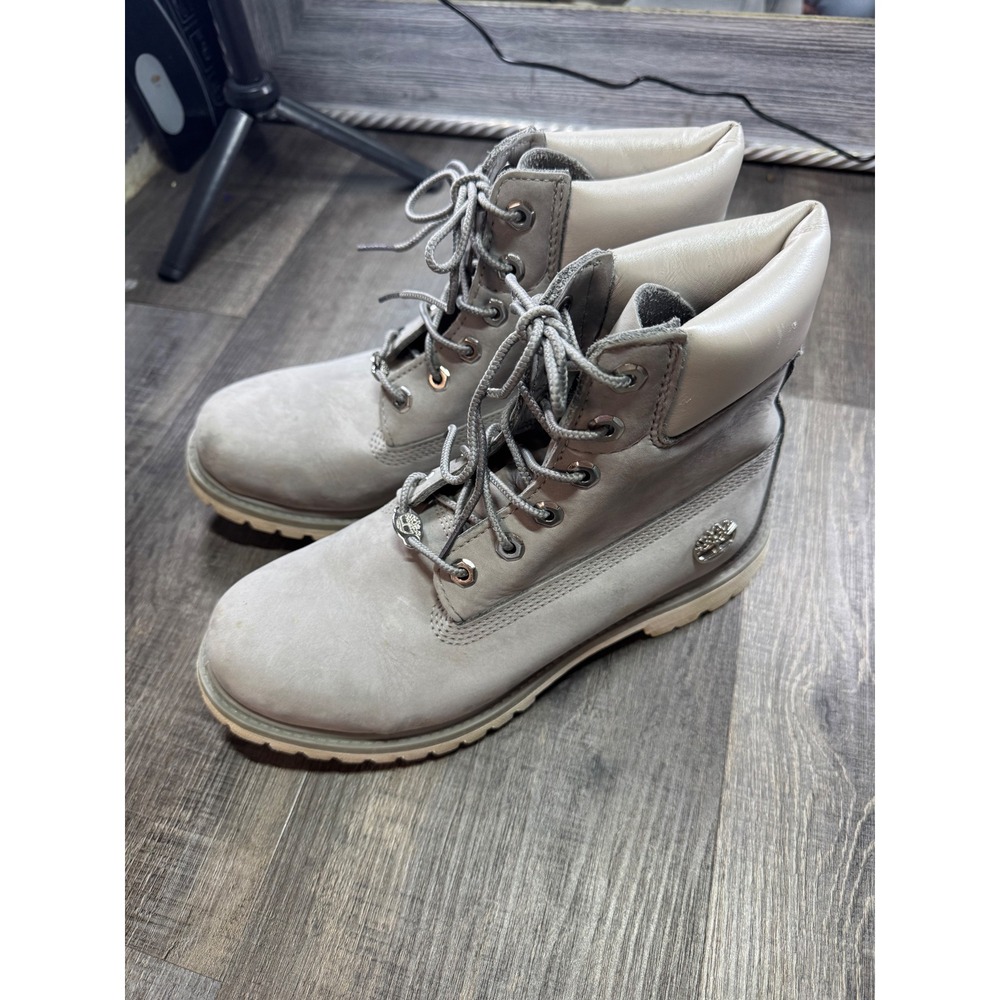 Timberland 6 Inch Premium Waterproof Boots Grey Nubuck A1IV1 Womens 9